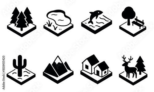 Isometric Ecology Icons