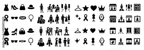 Fashion and shopping icon collection