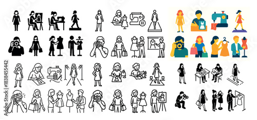 Diverse professions and hobbies illustrated