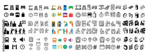 Assorted transport and office icons