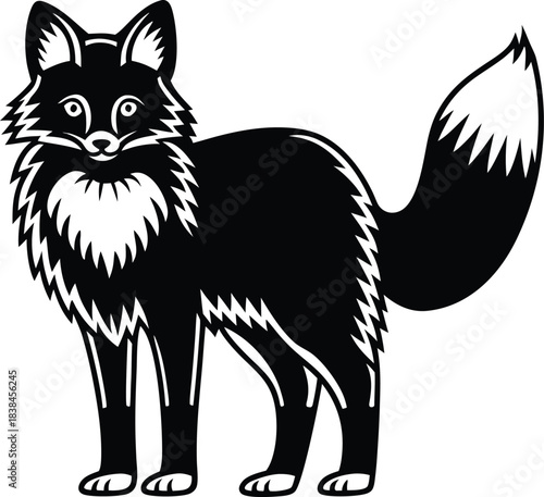 fox face detailed silhouette vector illustration

