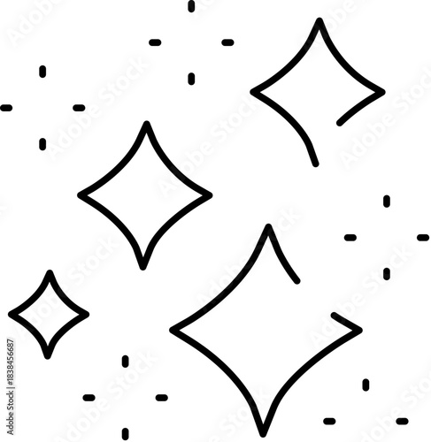 Sparkle clean effect line art vector icon