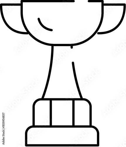 Outline drawing trophy cup symbolizing victory and success