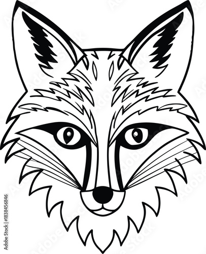 fox outline silhouette vector illustration
