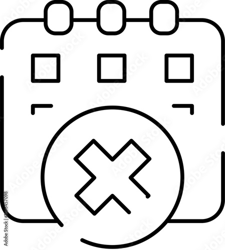 Calendar icon showing event cancellation or date removal