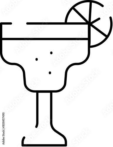 black margarita cocktail with lime slice clip art preview