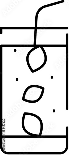 Refreshing summer drink icon outline illustration symbolizing healthy beverage