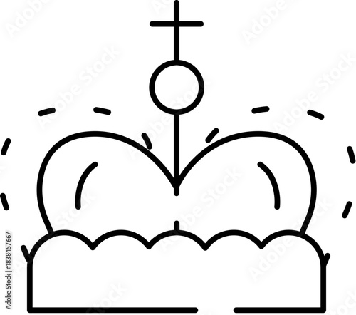 Royal crown outline icon symbolizing power and monarchy
