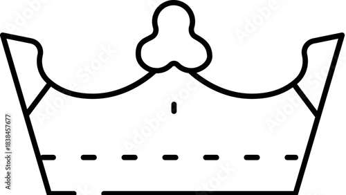 Royal crown line art concept drawing on white background