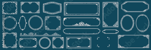 Elegant Vintage Ornamental Frame Set for Design Projects and Invitations