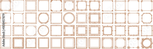 Collection of Ornate Square Frames and Borders - Decorative Design Elements