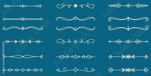 Elegant collection of classic decorative vector design elements and dividers for enhancing document aesthetics