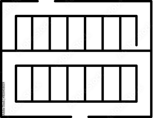 Parking lot plan blueprint showing parking spaces layout