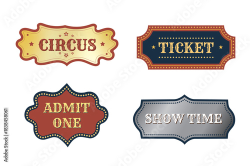 Set of Vintage ticket collection. Retro vector design for events, shows, and carnival posters. Christmas
