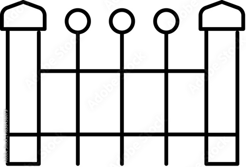 Outline icon representing a fence or barrier