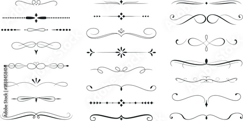 Elegant decorative dividers and ornaments for graphic design and layout