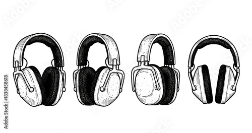 Vintage headphones collection: classic designs and retro style