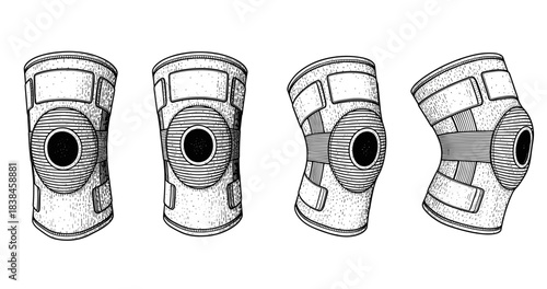 Intricate black and white engravings of futuristic cylindrical gadgets