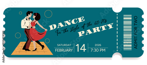 A vintage Valentine's Day party ticket