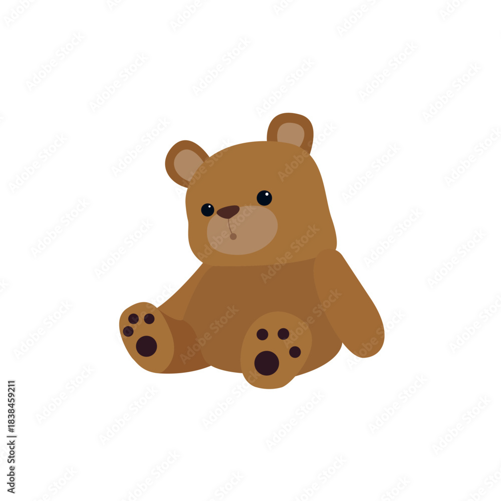 Obraz premium teddy bear toy gift cute soft plushie emoji symbol sign icon vector illustration isolated flat