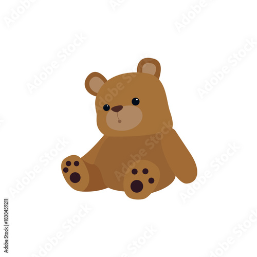 teddy bear toy gift cute soft plushie emoji symbol sign icon vector illustration isolated flat
