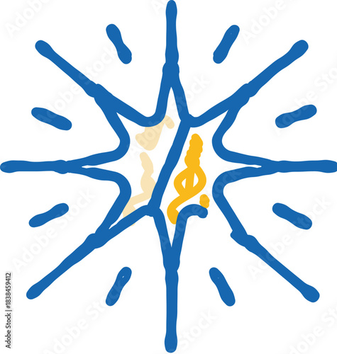Bursting blue starburst energy explosion impact icon