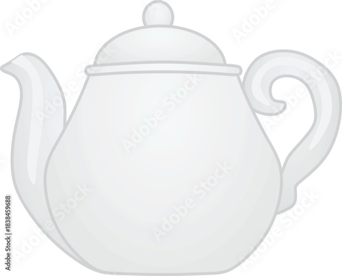 White tea pot. vector illustration