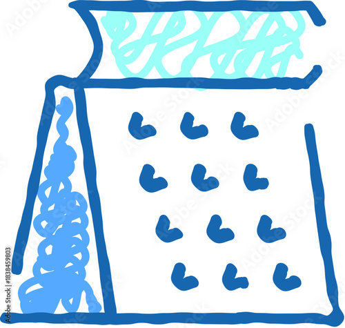 Blue cartoon grater kitchen utensil icon drawing