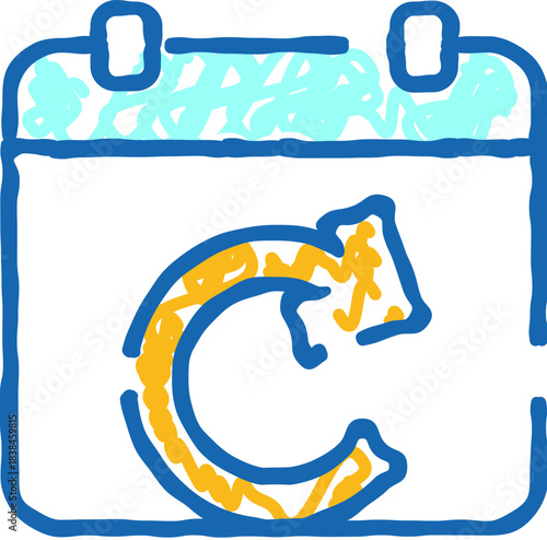 Calendar schedule refresh synchronizing update icon concept