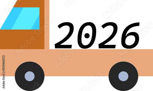 2026 Coming  In Truck Icon