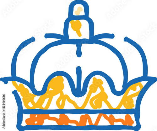 Crown doodle drawing representing royalty and leadership concept