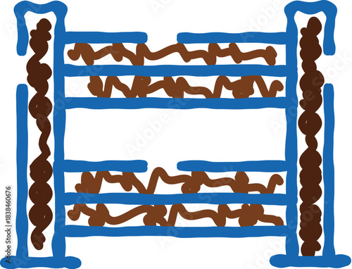 Barbed wire fence barrier dividing concept drawing