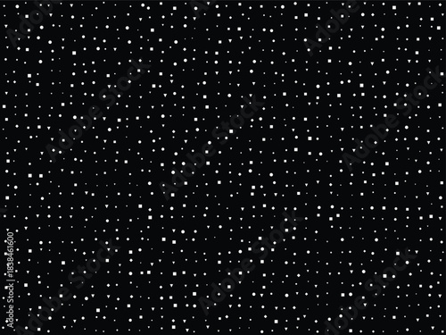 Abstract blue light of a night sky galaxy with cosmic stars and falling snow flakes on a black background