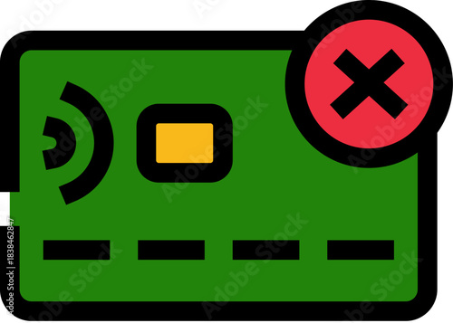 Credit card payment declining, error transaction, failed purchasing concept