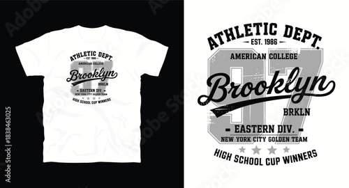 Athletic dept est 1986 american college brooklyn high school cup winners t-shirt design
