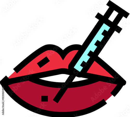 Lips receiving injection for cosmetic filler treatment