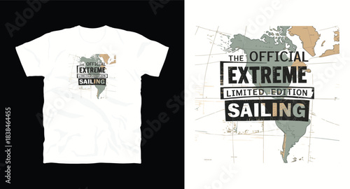 Official extreme limited edition sailing with map of north and south america on background