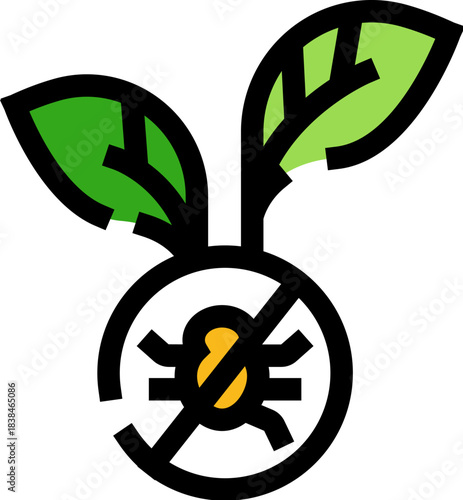Plant pest control icon preventing crop damage