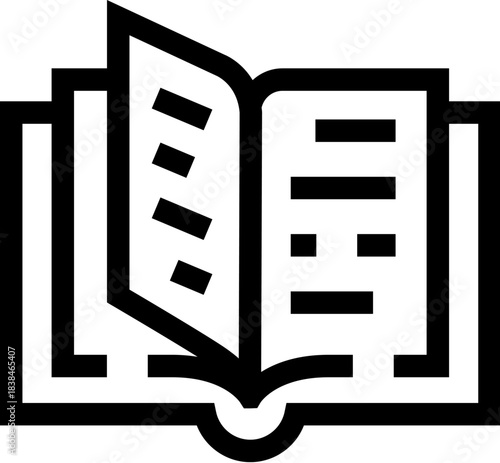 Open book icon representing education and learning