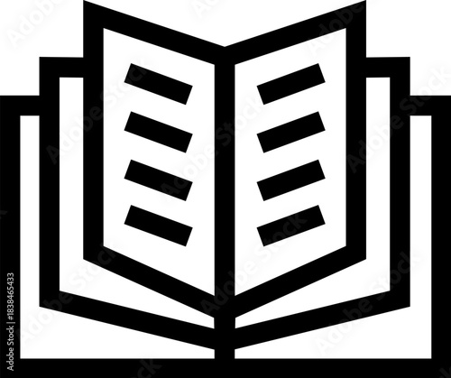 Open book icon representing education and learning concept