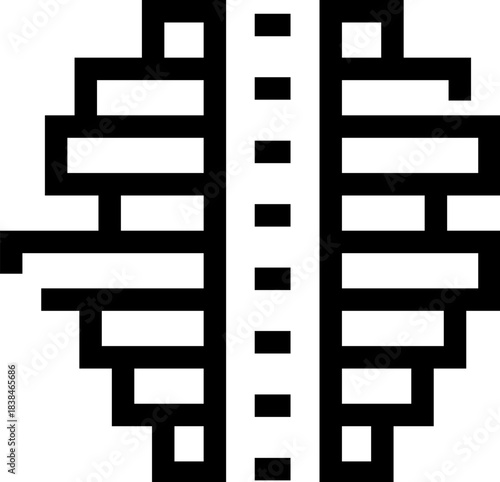 Population pyramid icon representing demographic data analysis