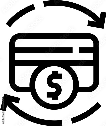 Credit card transactions refunding or cash back icon