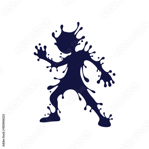 Figurative splattered silhouette art representing abstract expressive form creativity inspiration
