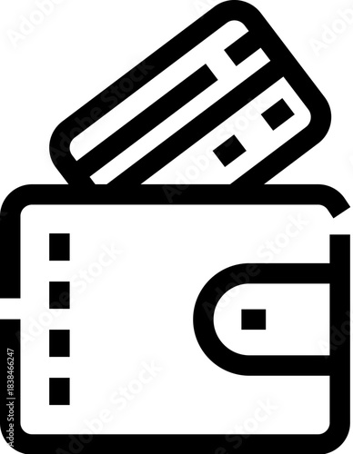 Wallet holding credit card for financial transactions