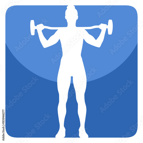 Woman in gym cool emblem