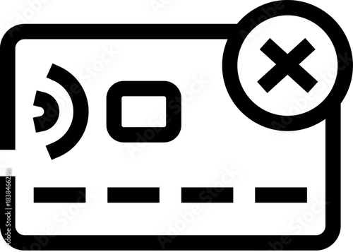 Failed credit card payment transaction icon