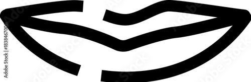 Lips mouth line art icon vector illustration