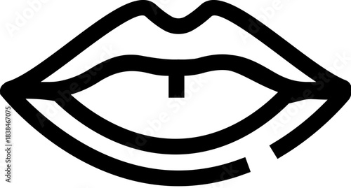 Lips line art symbol communicating speaking kissing design