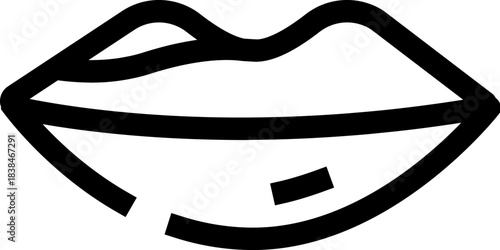 Lips line icon representing beauty and cosmetics concept