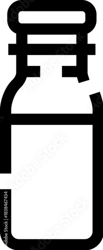 Black line art icon representing a plastic water bottle